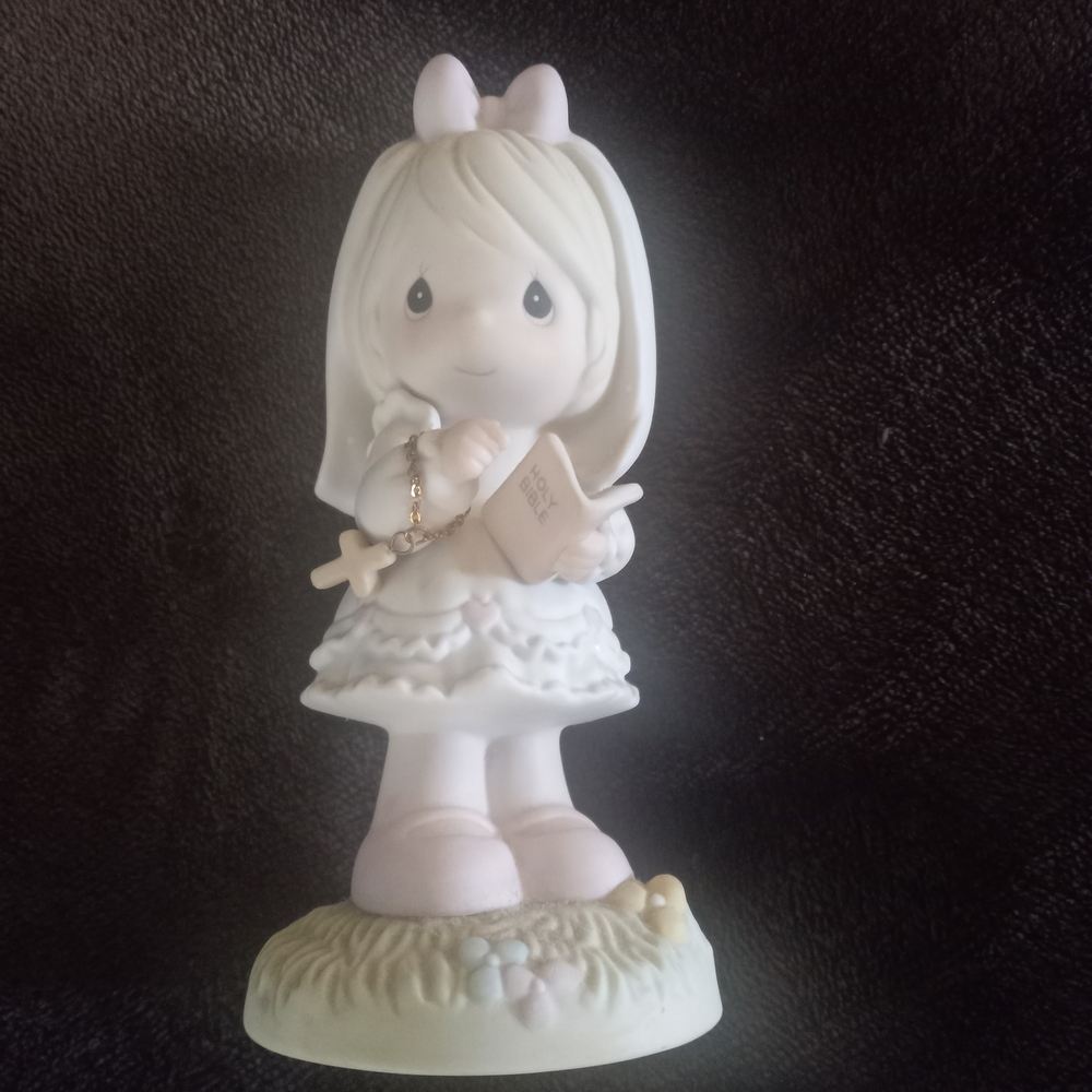 Precious Moments Figurine with Pink and Cream Accents